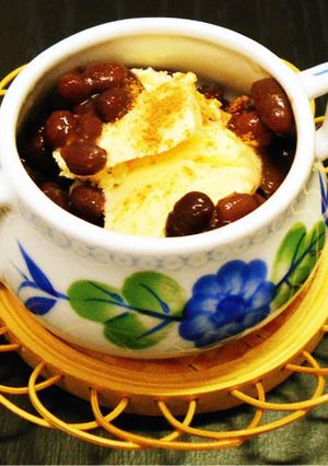 無塩無糖ゆでこぼしナシ☆小豆粒餡＋アイス-レシピのメイン写真