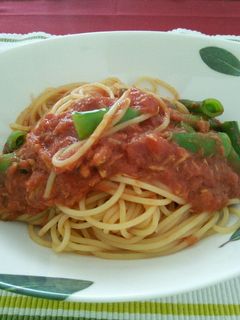 スナップエンドウのトマトソースパスタ-レシピのメイン写真