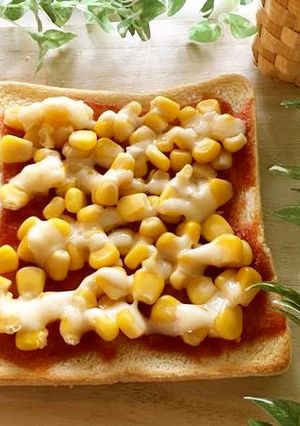 食パンで★コーンマヨのオープンサンド-レシピのメイン写真