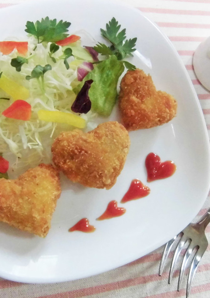 魚肉ソーセージとちくわのハート♡フライ-レシピのメイン写真