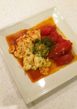 トマトと卵の豪華な一皿-レシピのメイン写真