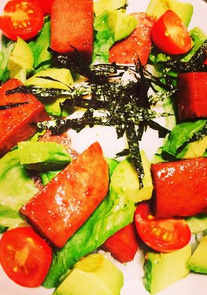お手軽カフェ飯♪アボカドスパム丼♪-レシピのメイン写真