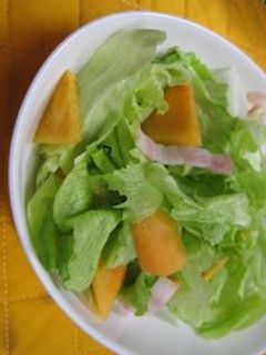 柿とレタスのサラダ-レシピのメイン写真