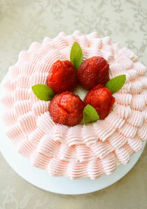 母の日におススメ❀いちごの花ケーキ❀-レシピのメイン写真