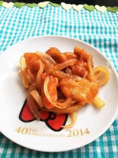 鶏肉と玉ねぎだけ☆簡単ケチャップ炒め☆-レシピのメイン写真