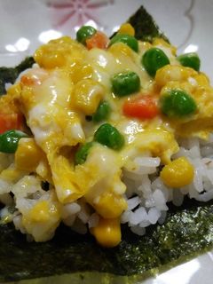 カレー&チーズ☆カラフルエッグ手巻き寿司-レシピのメイン写真