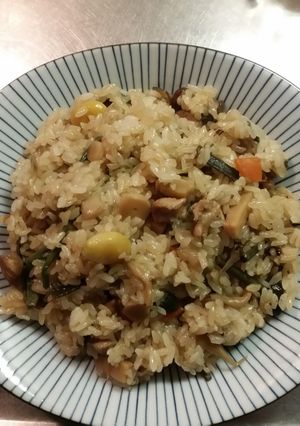 蒸し器 山菜おこわ-レシピのメイン写真