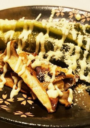 ロメインレタスとエリンギをマヨで蒸し焼く-レシピのメイン写真