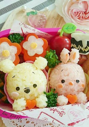 キャラ弁♪プーさん&ピグレットツムツム風-レシピのメイン写真