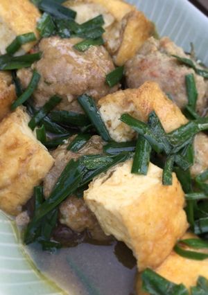 椎茸肉詰めと厚揚げ グリーンカレー風味-レシピのメイン写真