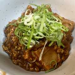 A picture of 粗挽き鶏ミンチで、高野豆腐の麻婆豆腐.