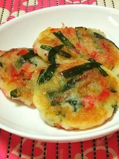 はんぺんジャガイモニラのチヂミ風お焼き-レシピのメイン写真