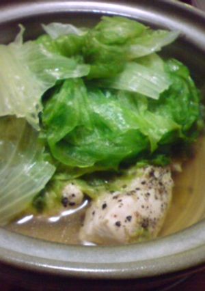 鶏レタス鍋-レシピのメイン写真