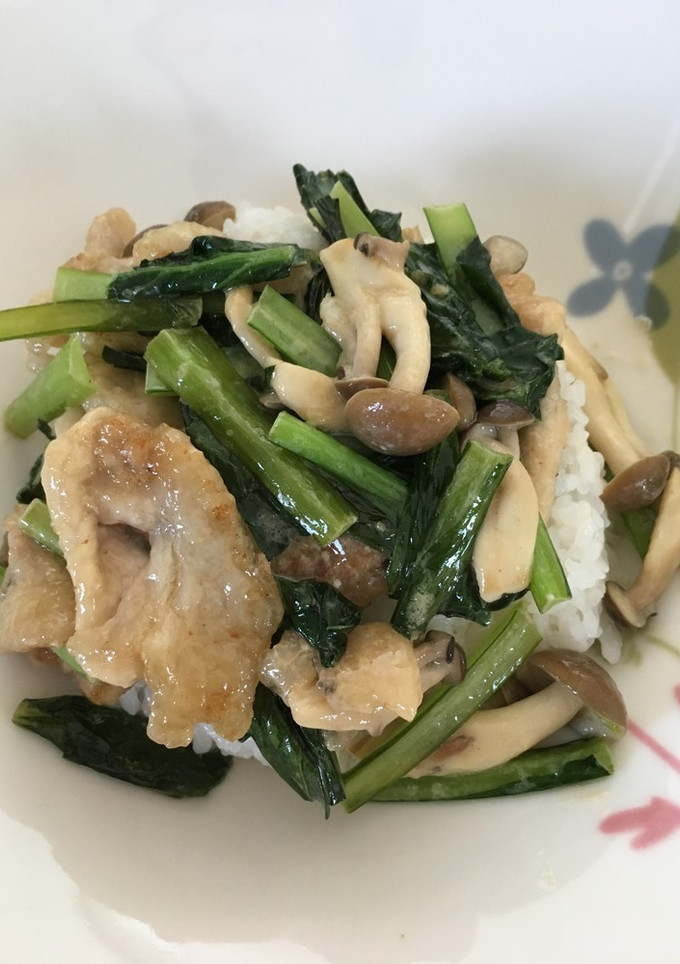 豚小松菜のマヨぽん丼-レシピのメイン写真