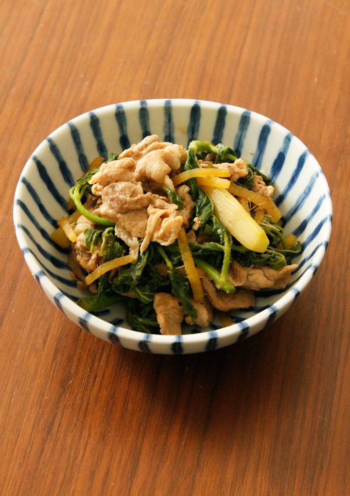 山うどと豚肉の炒め煮-レシピのメイン写真