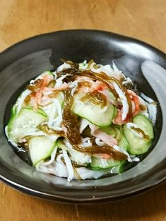*きゅうりとしらすともずく酢の和え物*-レシピのメイン写真