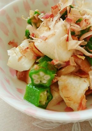 長芋オクラなめこでネバトロ三兄弟-レシピのメイン写真