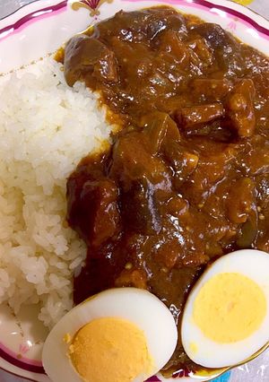 簡単な油不使用のラム肉と茄子カレーライス-レシピのメイン写真