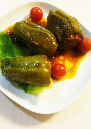 ☆簡単チーズイン丸ごとピーマンの肉詰め☆-レシピのメイン写真