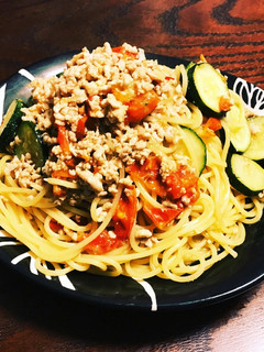 鶏そぼろとズッキーニのオイルパスタ-レシピのメイン写真
