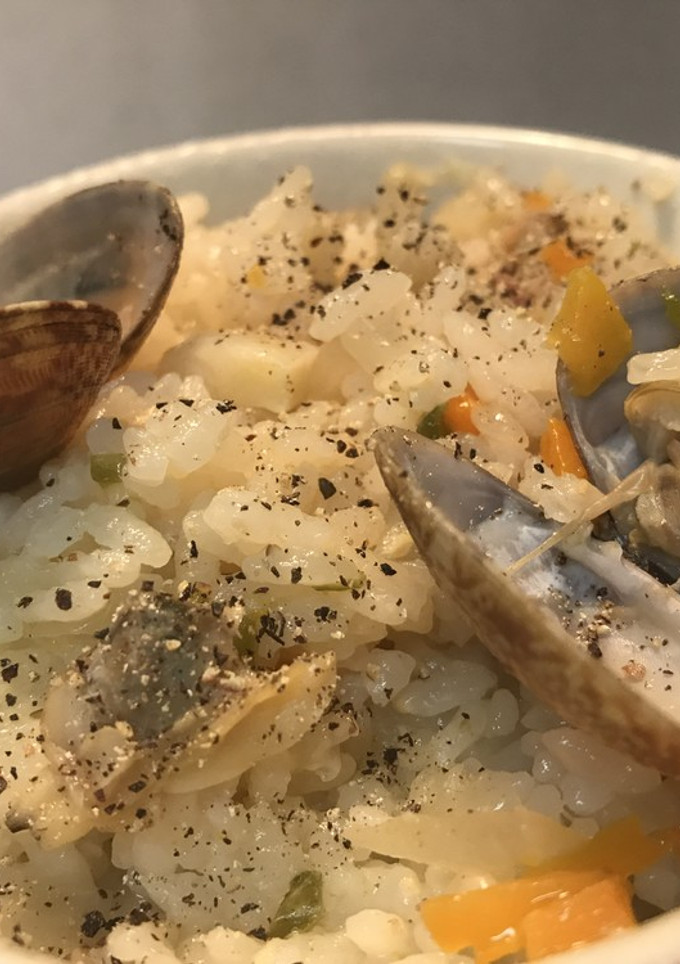 時短簡単♡炊飯器であさり洋風炊き込みご飯-レシピのメイン写真