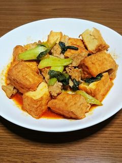 厚揚げとチンゲン菜のピリ辛炒め-レシピのメイン写真