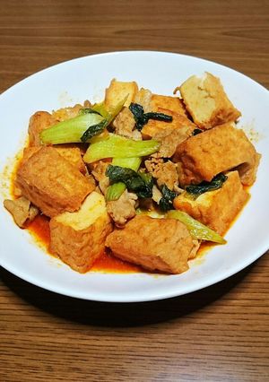 厚揚げとチンゲン菜のピリ辛炒め-レシピのメイン写真