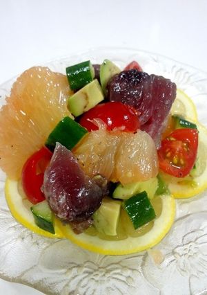 鰹とグレープフルーツのセビーチェ-レシピのメイン写真