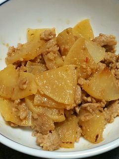 相性抜群♪大根と豚ひき肉の味噌炒め-レシピのメイン写真