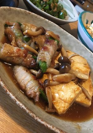 スナックえんどうの肉巻きと豆腐ステーキ☆-レシピのメイン写真