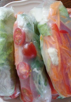 サーモンと色々野菜の生春巻き-レシピのメイン写真
