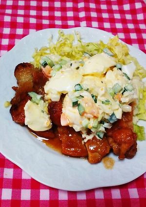 揚げないチキン南蛮　野菜たっぷりタルタル-レシピのメイン写真