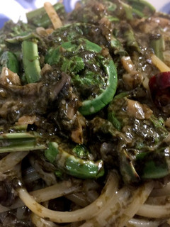 こごみと海苔の佃煮のクリームスパゲッティ-レシピのメイン写真