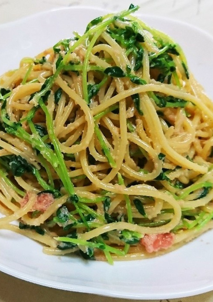 めちゃ簡単☆豆苗と明太マヨのパスタ☆-レシピのメイン写真