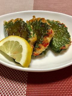 大豆と鶏ひき肉の大葉はさみ焼き-レシピのメイン写真