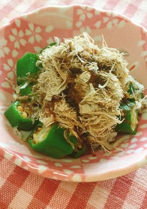 オクラとじゃこのとろろ昆布乗せ-レシピのメイン写真