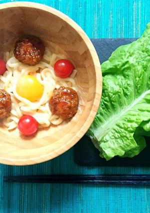 焼肉マヨ釜玉サラダうどん-レシピのメイン写真