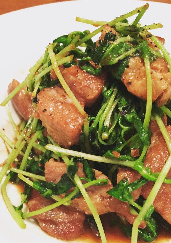 牛モモ肉と豆苗の中華炒め-レシピのメイン写真