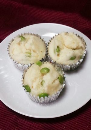 マヨネーズdeフワモチ枝豆蒸しパン　簡単-レシピのメイン写真