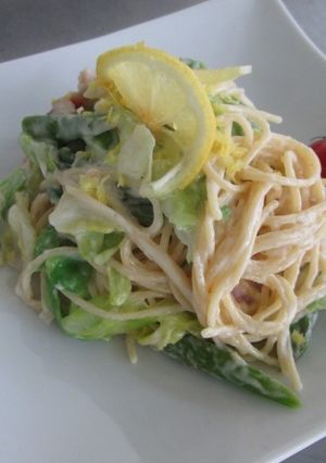 アスパラとベーコンのレモンクリームパスタ-レシピのメイン写真