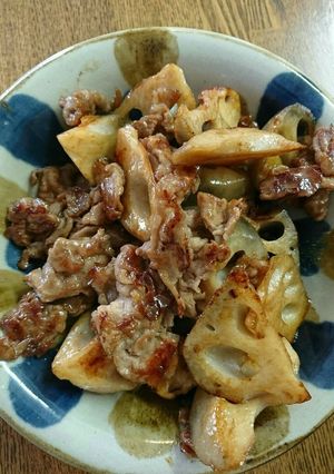 豚肉とレンコンの甘辛炒め-レシピのメイン写真