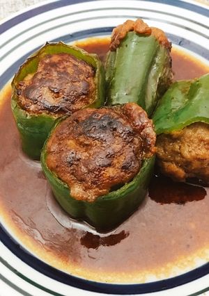 ピーマンの肉詰め 照り焼き味-レシピのメイン写真