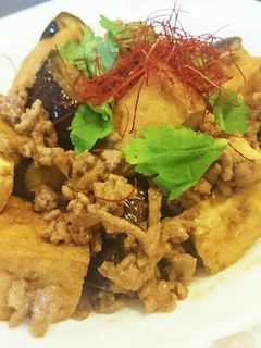 茄子と厚揚げのそぼろ炒め-レシピのメイン写真