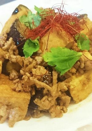 茄子と厚揚げのそぼろ炒め-レシピのメイン写真