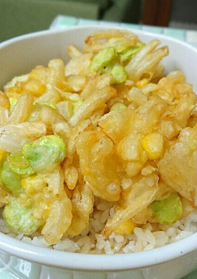 新玉ねぎとそら豆のかき揚げ丼☆-レシピのメイン写真