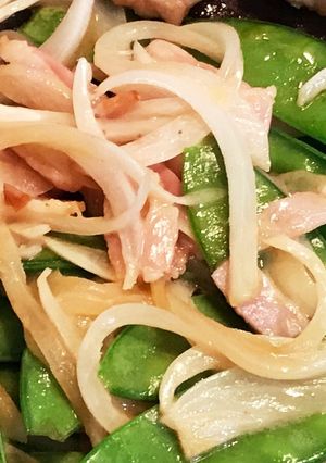 お弁当野菜☆さやえんどうとベーコン炒め-レシピのメイン写真