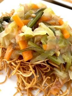 野菜たっぷり優しいあんの皿うどん♪-レシピのメイン写真