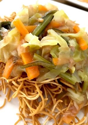 野菜たっぷり優しいあんの皿うどん♪-レシピのメイン写真