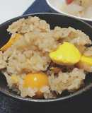 ニンニクと鶏きんかんの炊き込みご飯:-)