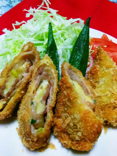 ネギ味噌と、チーズ入りカツ!-レシピのメイン写真
